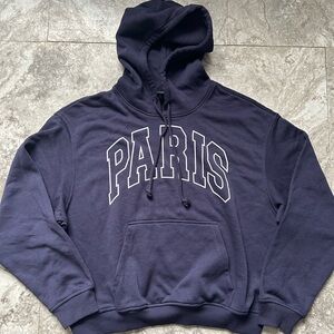 H&M Divided Paris Navy Blue Pullover Hoodie Women’s Large